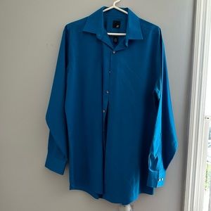 J. Ferrar blue men button up shirt size large